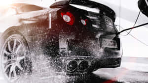 Black Nissan R35 Gtr Carwash Wallpaper