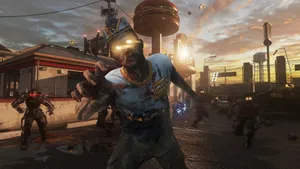 Black Ops 4 Zombies And Cyborgs Running Wallpaper