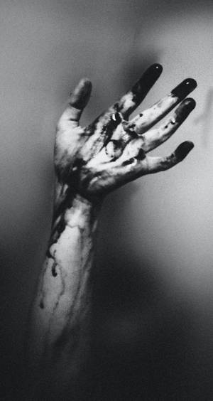 Black Paint Hand Art Wallpaper