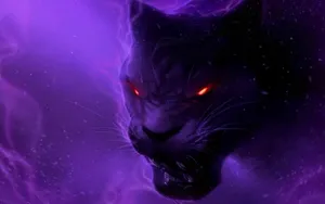 Black Panther Animal Purple Wallpaper