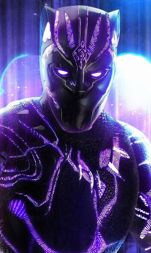 Black Panther Superhero Purple Suit Costume Wallpaper