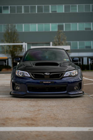 Black Parked Subaru Wrx Sti 4k Wallpaper