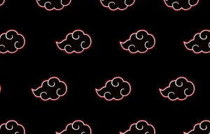 Black Patterned Akatsuki Clouds Wallpaper