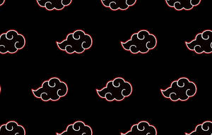 Black Patterned Akatsuki Clouds Wallpaper