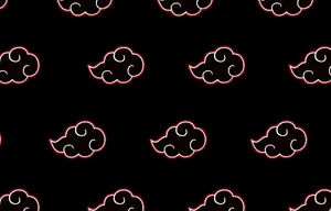 Black Patterned Akatsuki Clouds Wallpaper