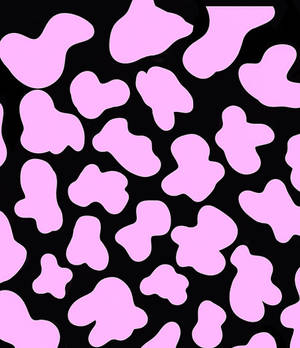 Black Pink Cow Print Wallpaper