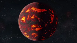 Black Planet With Lava Wallpaper