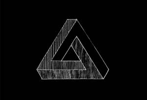 Black Pyramid White Outline Art Wallpaper