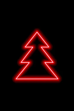 Black Red Neon Christmas Tree Wallpaper
