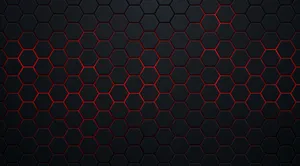 Black Red Neon Honeycomb Wallpaper