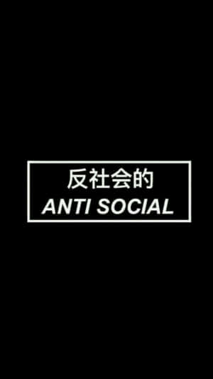 Black Retro Anti-social Wallpaper