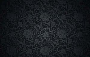 Black Retro Floral Textile Wallpaper