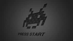 Black Retro Press Start Wallpaper
