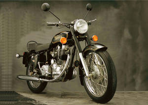 Black Royal Enfield Hd On Gray Wallpaper