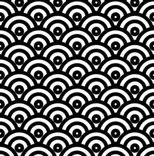 Black Seamless Japanese Waves Wallpaper