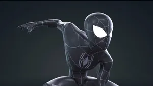 Black Spiderman 3d Model Wallpaper