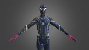 Black Spiderman T-pose Wallpaper