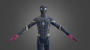 Black Spiderman T-pose Wallpaper