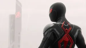 Black Spiderman With Red Eyes Wallpaper