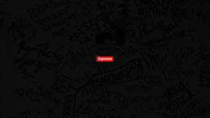 Black Supreme Red Logo Wallpaper