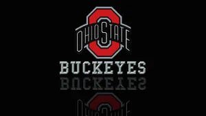 Black Surface Reflecting The Buckeyes Ohio State Logo Wallpaper