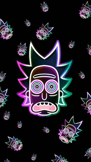 Black Trippy Rick Sanchez Wallpaper