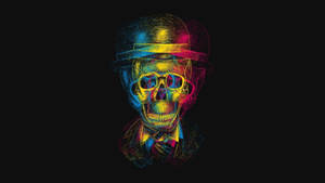 Black Trippy Skull Wallpaper