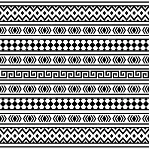 Black White Aztec Patterns Wallpaper