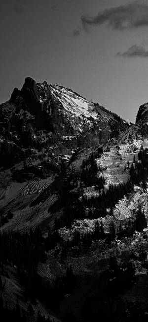 Black White Iphone Monochromatic Mountains Wallpaper