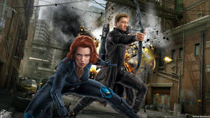 Black Widow And Hawkeye Wallpaper