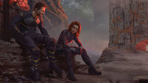 Black Widow Natasha And Clint Barton 4k Wallpaper