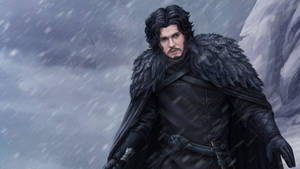 Black Winter Coat Jon Snow Game Of Thrones Wallpaper