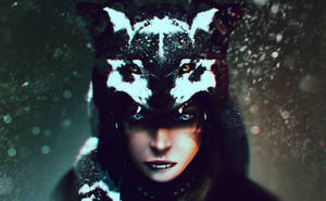 Black Wolf Girl Wallpaper