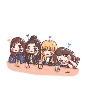 Blackpink Cartoon Kawaii Chibi Wallpaper