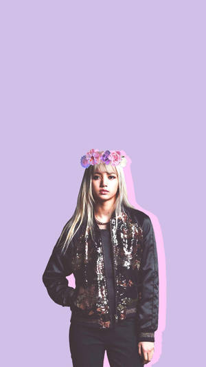 Blackpink Lisa Flower Crown Wallpaper