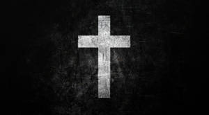 Blank And White Cross On Black Wallpaper