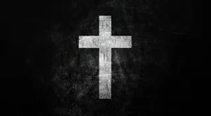 Blank And White Cross On Black Wallpaper
