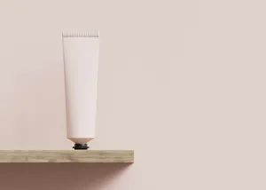 Blank Cosmetic Tube Mockupon Shelf Wallpaper