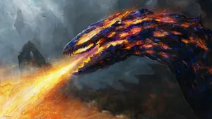 Blasting Hot Lava Dragon Wallpaper