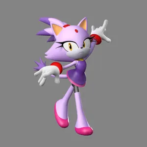 Blaze The Cat Gray Background Wallpaper