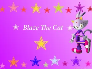 Blaze The Cat Simple Art Wallpaper