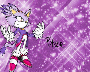 Blaze The Cat Sparkles Fan Art Wallpaper