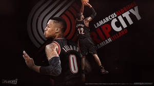 Blazers Duo Of Damian Lillard And Lamarcus Aldridge Leading Portland To Success Wallpaper