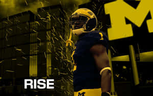 Blazin' The Field With Michigan Football Wallpaper