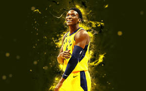 Blazing Digital Poster Of Victor Oladipo Wallpaper