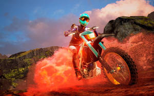 Blazing Dirt Bike Wallpaper