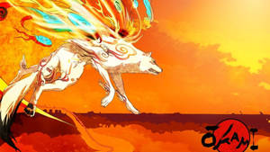 Blazing Orange Okami Wallpaper