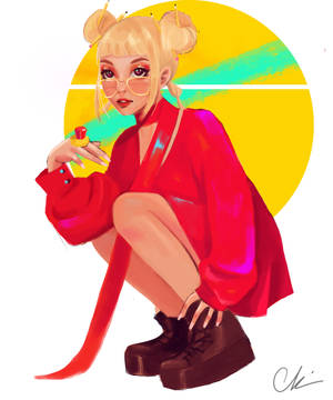 Blonde Doja Cat Fan Art Wallpaper