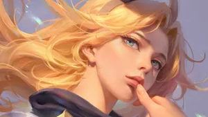 Blonde Fantasy Character Gazing Wallpaper