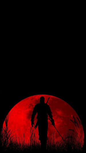 Blood Moon Ninja Silhouette Wallpaper